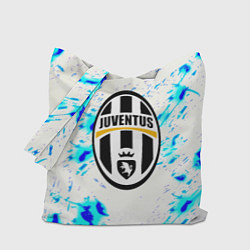 Сумка-шопер Ювентус голубые краски, цвет: 3D-принт