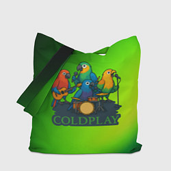 Сумка-шоппер Coldplay группа из попугаев