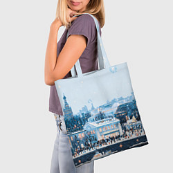 Сумка-шопер Иллюстрация Московский новый год, цвет: 3D-принт — фото 2