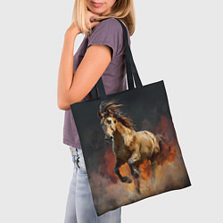 Сумка-шопер Лошадь нарисованная красками, цвет: 3D-принт — фото 2