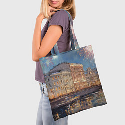 Сумка-шопер Новогодний салют в Питере, цвет: 3D-принт — фото 2