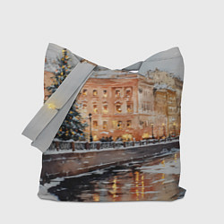 Сумка-шопер Новогодняя елка в Питере, цвет: 3D-принт