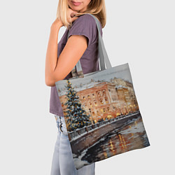 Сумка-шопер Новогодняя елка в Питере, цвет: 3D-принт — фото 2