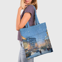 Сумка-шопер Снежный новогодний Питер, цвет: 3D-принт — фото 2