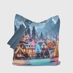 Сумка-шоппер Городок в новогодних огоньках