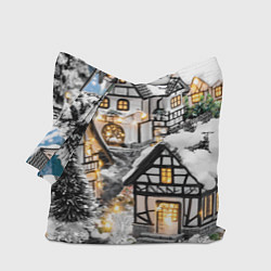 Сумка-шоппер Объемные новогодние дома