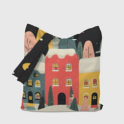 Сумка-шоппер Разноцветные новогодние дома
