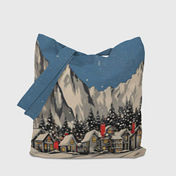 Сумка-шоппер Небольшой новогодний город в горах