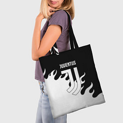Сумка-шопер Ювентус огонь текстура, цвет: 3D-принт — фото 2