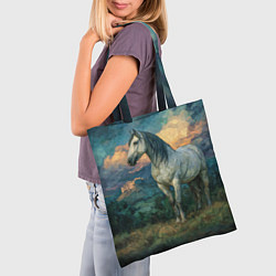 Сумка-шопер Конь маслом, цвет: 3D-принт — фото 2