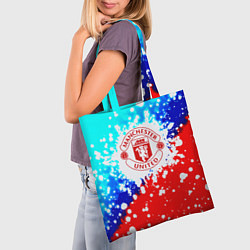 Сумка-шопер Манчестер Юнайтед неон, цвет: 3D-принт — фото 2