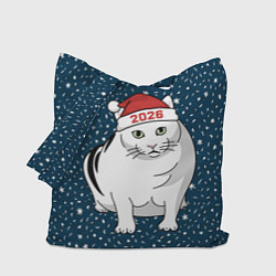 Сумка-шопер Кот мем - 2026, цвет: 3D-принт