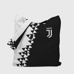 Сумка-шоппер Juventus черно белая геометрия текстура