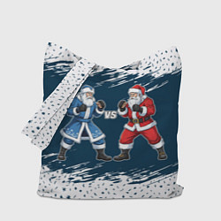 Сумка-шопер Дед Мороз против Санта Клауса - ММА, цвет: 3D-принт