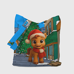 Сумка-шоппер Новогодняя лошадка и елка