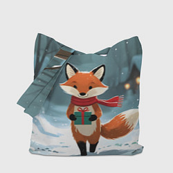 Сумка-шоппер Лисичка с подарком зимой