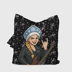 Сумка-шоппер Снегурочка с гитарой - Рок