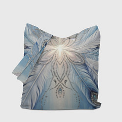 Сумка-шоппер Ледяной перьевой орнамент со светом