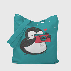 Сумка-шоппер Пингвин с фотоаппаратом