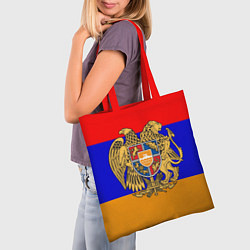 Сумка-шопер Герб и флаг Армении, цвет: 3D-принт — фото 2