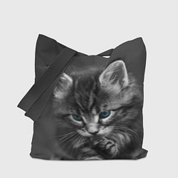Сумка-шопер Голубоглазый котенок, цвет: 3D-принт