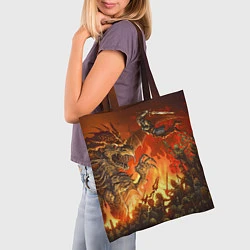 Сумка-шопер Dark Souls: Fire Dragon, цвет: 3D-принт — фото 2