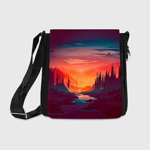 Сумка на плечо Minimal forest sunset / 3D-принт – фото 1