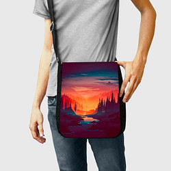Сумка на плечо Minimal forest sunset, цвет: 3D-принт — фото 2