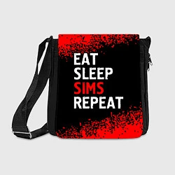 Сумка на плечо Eat Sleep Sims Repeat Краска, цвет: 3D-принт