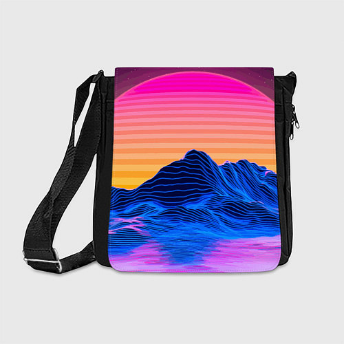 Сумка на плечо Vaporwave Mountains Психоделика Неон / 3D-принт – фото 1