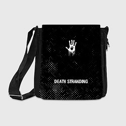 Сумка на плечо Death Stranding glitch на темном фоне: символ, над, цвет: 3D-принт