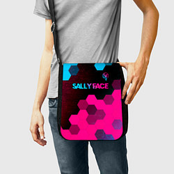 Сумка на плечо Sally Face - neon gradient: символ сверху, цвет: 3D-принт — фото 2