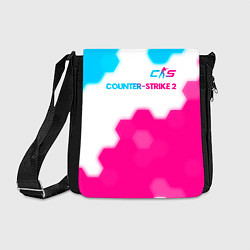 Сумка на плечо Counter-Strike 2 neon gradient style: символ сверх, цвет: 3D-принт