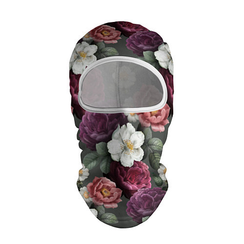 Балаклава Bouquet of flowers pattern / 3D-Белый – фото 1