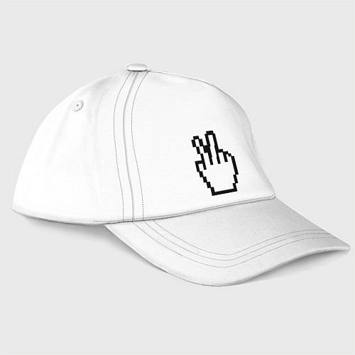 Бейсболка Курсор в виде знака victory / Белый – фото 1