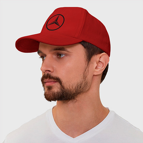 Бейсболка Mercedes-Benz logo / Красный – фото 1