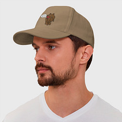 Бейсболка Медведь-качок: дрищ, цвет: миндальный — фото 2