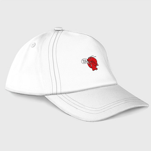 Бейсболка Рак: я на мид / Белый – фото 1