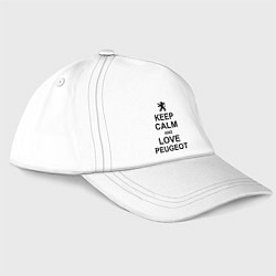 Бейсболка Keep Calm & Love Peugeot, цвет: белый