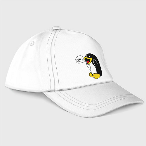 Бейсболка Пингвин: Linux / Белый – фото 1