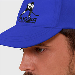 Бейсболка Russia: Hockey Champion, цвет: синий — фото 2