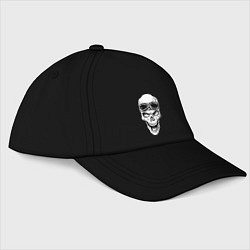 Бейсболка Skull and glasses, цвет: черный