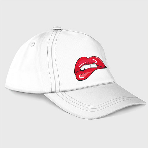 Бейсболка Red kiss красные губки / Белый – фото 1