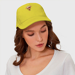 Бейсболка Испуганный маленький монстр, цвет: желтый — фото 2