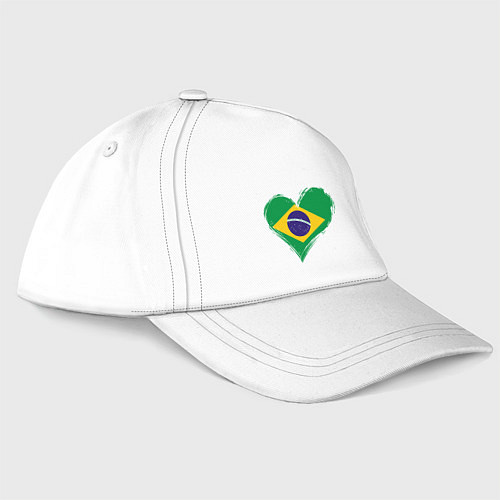 Бейсболка Сердце - Бразилия / Белый – фото 1