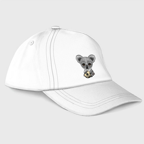 Бейсболка Футбол - Коала / Белый – фото 1