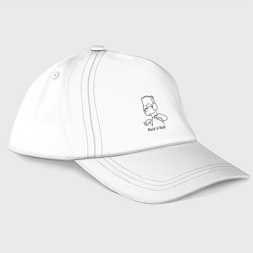 Бейсболка Bart Simpson - Rock n Roll / Белый – фото 1