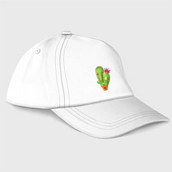 Бейсболка Любовь и кактусы, цвет: белый