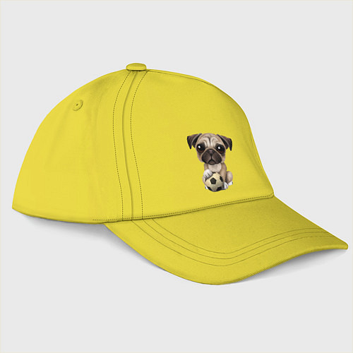 Бейсболка Футбол - Мопс / Желтый – фото 1