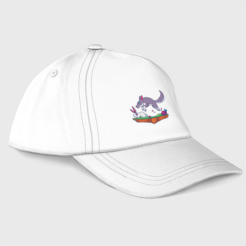 Бейсболка Кролик и волк / Белый – фото 1